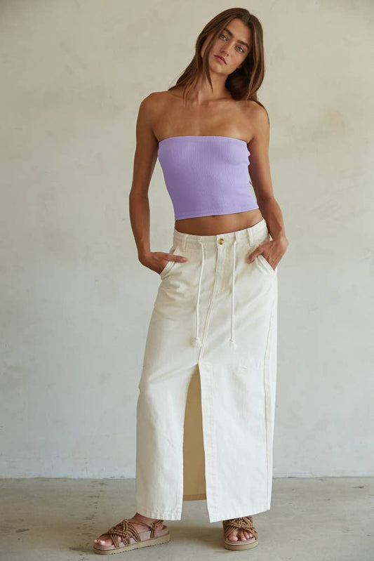 Seamless Ribbed Tube Top: Violet Tulip / ML
